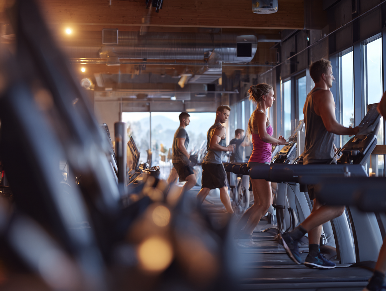 Personas de diferentes edades haciendo ejercicio en grupo